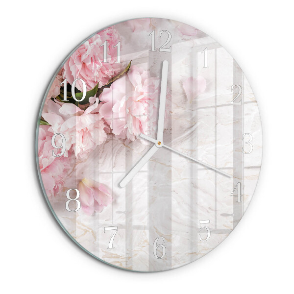 Glas wanduhr Blumen