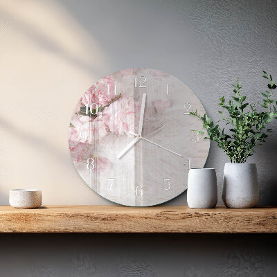 Glas wanduhr Blumen