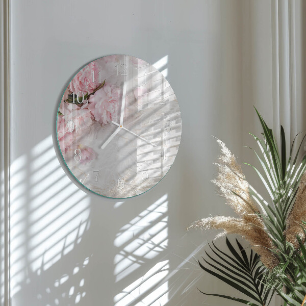 Glas wanduhr Blumen