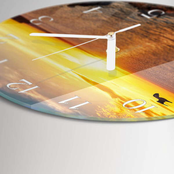 Glas wanduhr Sonnenuntergang