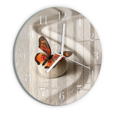 Glas wanduhr Schmetterling