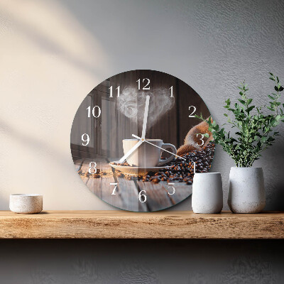 Glas wanduhr Kaffeeliebe