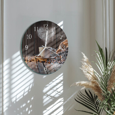 Glas wanduhr Kaffeeliebe