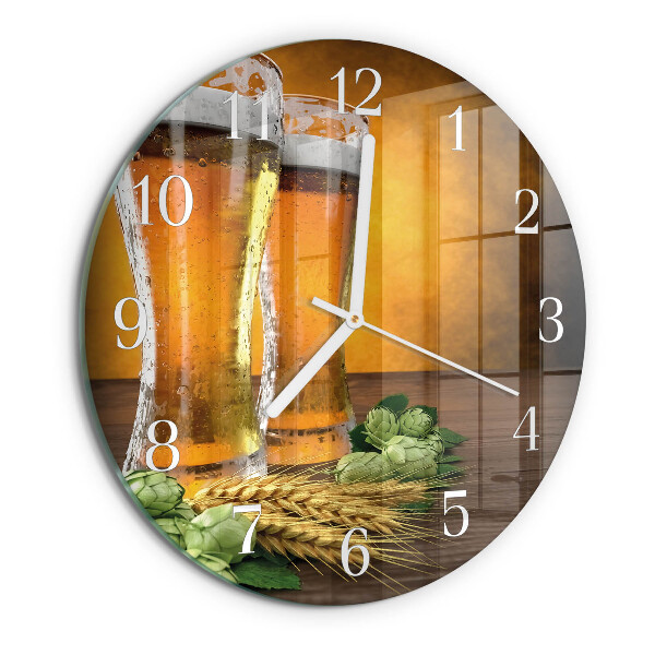 Glas wanduhr Gläser Bier