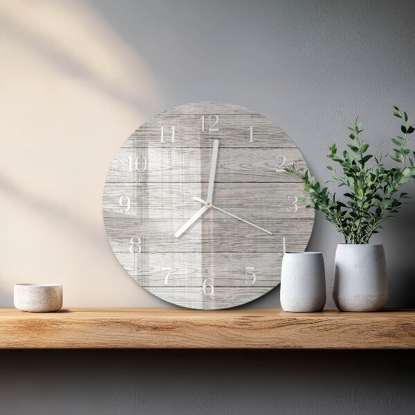 Glas wanduhr Graue Bretter