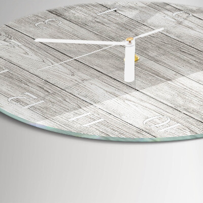 Glas wanduhr Graue Bretter