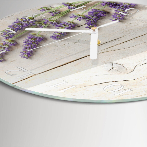 Glas wanduhr Lavendel