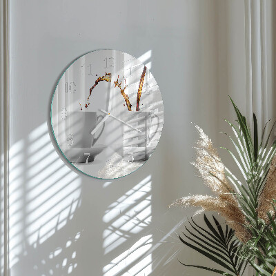 Glas wanduhr Tassen Kaffee