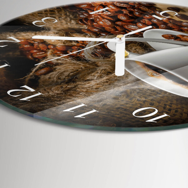 Glas wanduhr Kaffee