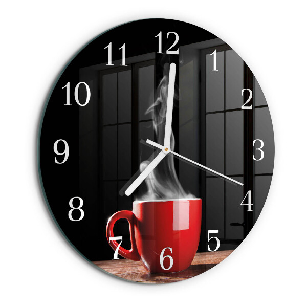 Glas wanduhr Tasse Kaffee