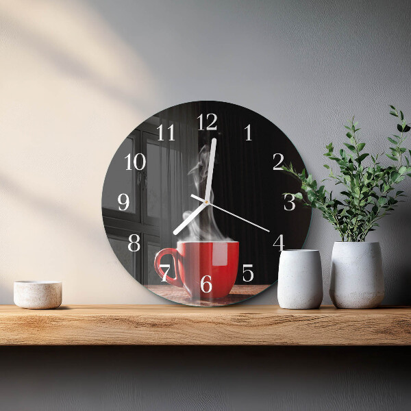 Glas wanduhr Tasse Kaffee