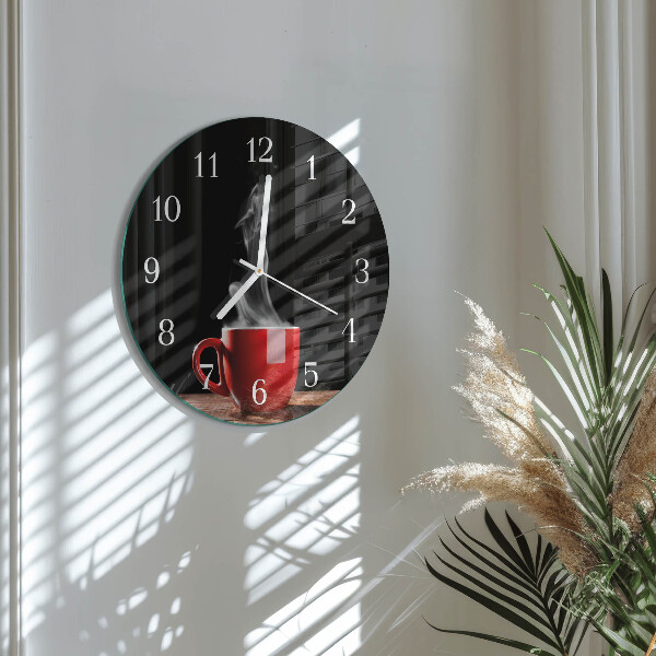 Glas wanduhr Tasse Kaffee