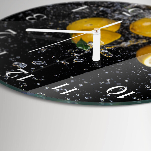 Glas wanduhr Zitronen