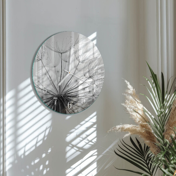 Glas wanduhr Löwenzahn
