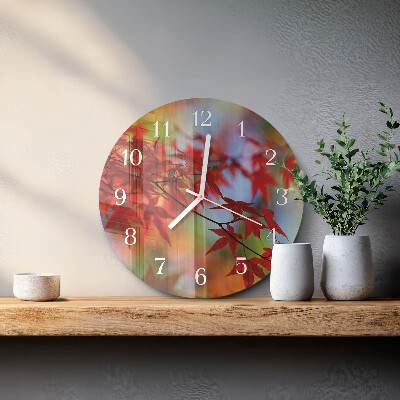 Glas wanduhr Ahornblätter