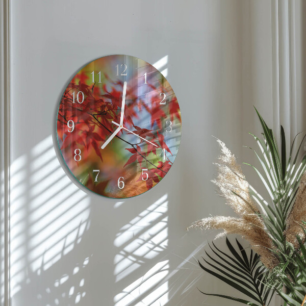 Glas wanduhr Ahornblätter