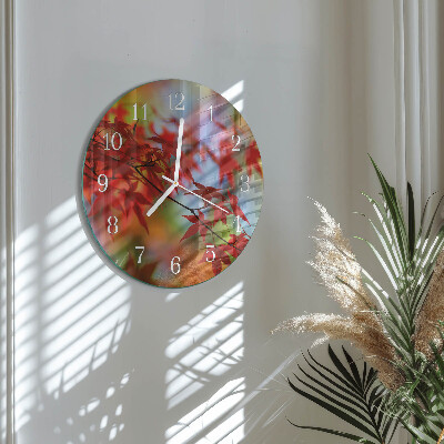 Glas wanduhr Ahornblätter