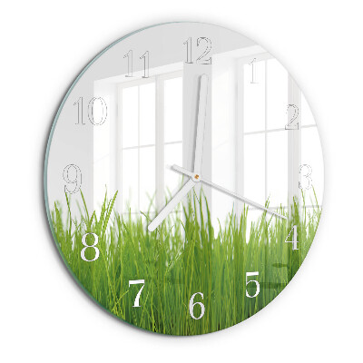 Glas wanduhr Gras