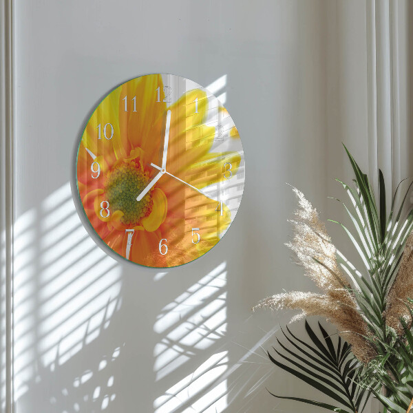 Glas wanduhr Blume