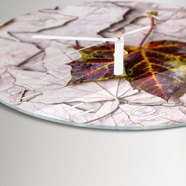 Glas wanduhr Ahornblatt
