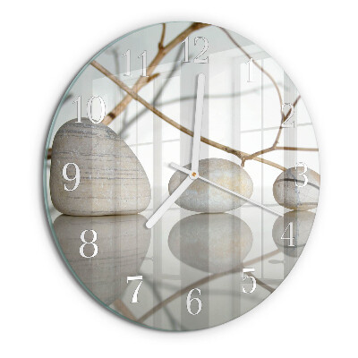 Glas wanduhr Steine