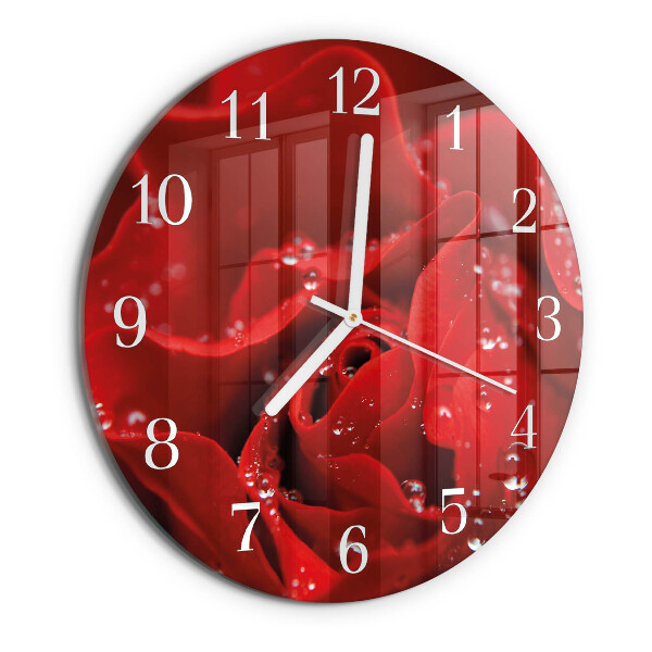 Glas wanduhr Rose