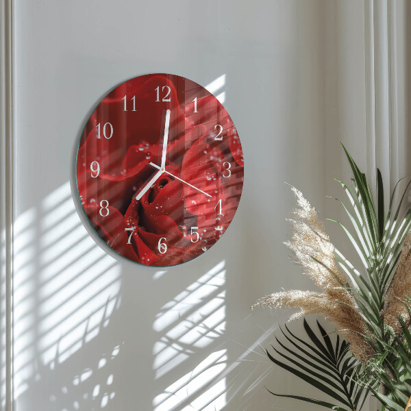 Glas wanduhr Rose