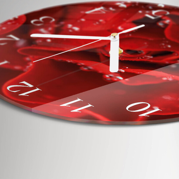 Glas wanduhr Rose