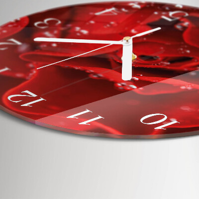 Glas wanduhr Rose