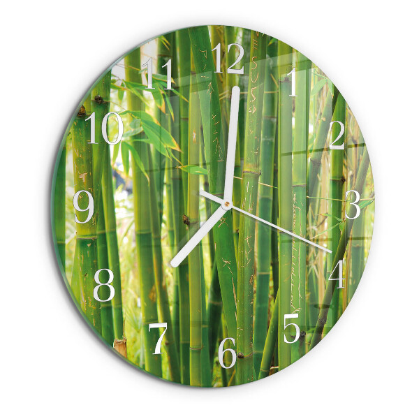 Glas wanduhr Bambuspflanze