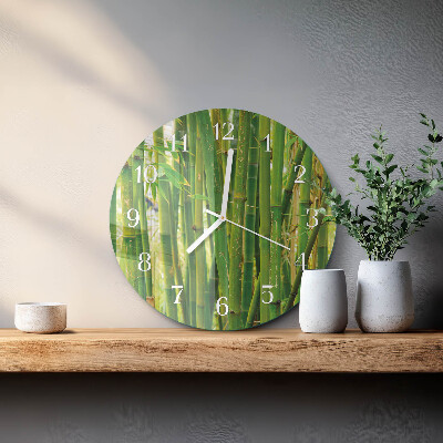 Glas wanduhr Bambuspflanze