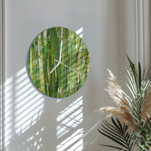 Glas wanduhr Bambuspflanze