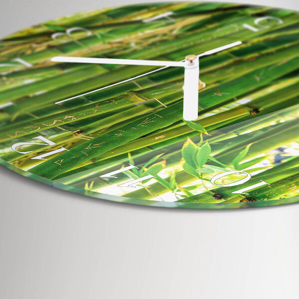 Glas wanduhr Bambuspflanze