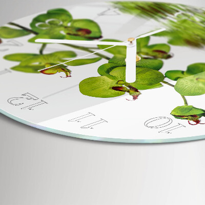 Glas wanduhr Orchidee