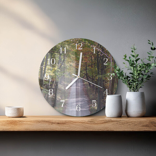 Glas wanduhr Waldweg
