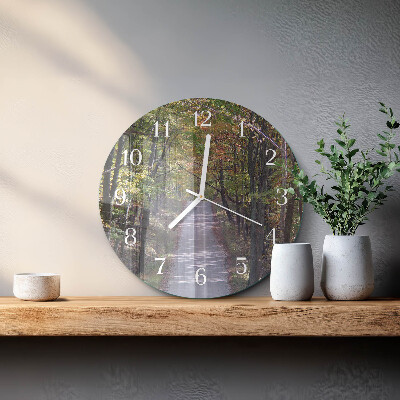 Glas wanduhr Waldweg