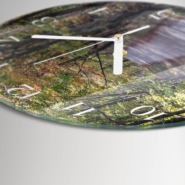 Glas wanduhr Waldweg
