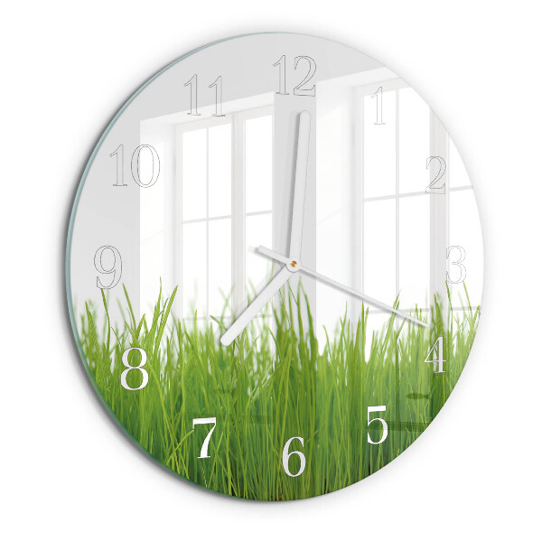 Glas wanduhr Blumenkunst