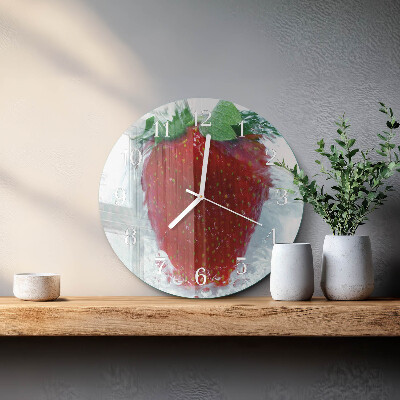Glas wanduhr Erdbeere