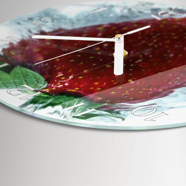 Glas wanduhr Erdbeere