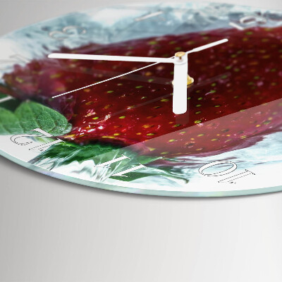 Glas wanduhr Erdbeere