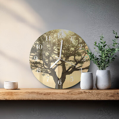 Glas wanduhr Baum