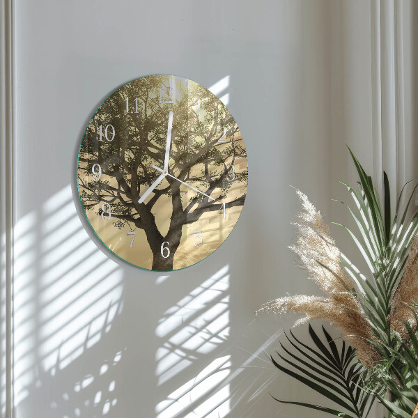 Glas wanduhr Baum