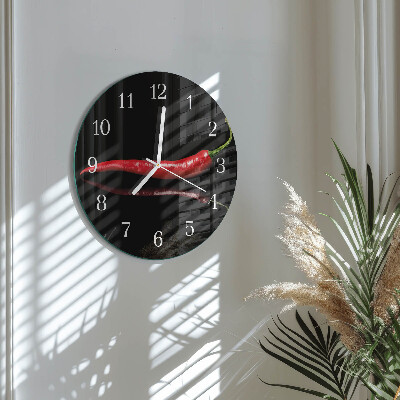 Glas wanduhr Chili-Pfeffer