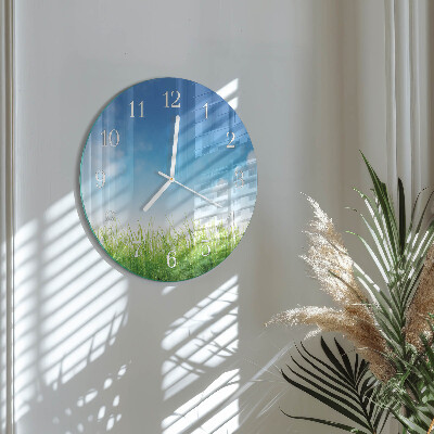 Glas wanduhr Gras