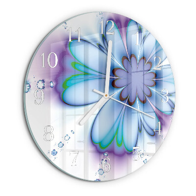 Glas wanduhr Blume