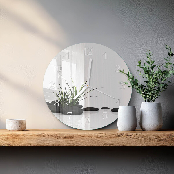Glas wanduhr Steine