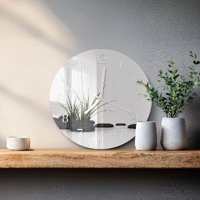 Glas wanduhr Steine