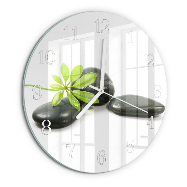 Glas wanduhr Steine