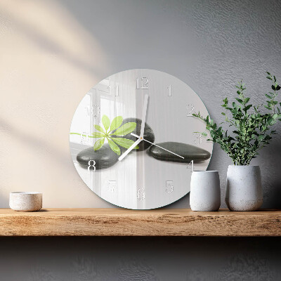 Glas wanduhr Steine